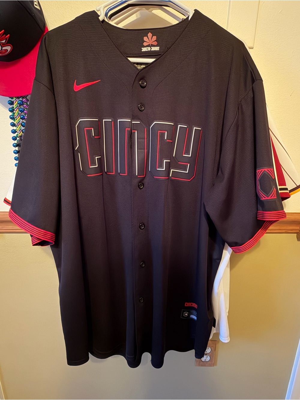 Nike "Cincy" Cincinnati Reds City Connect Black Baseball Jersey with Red Accents